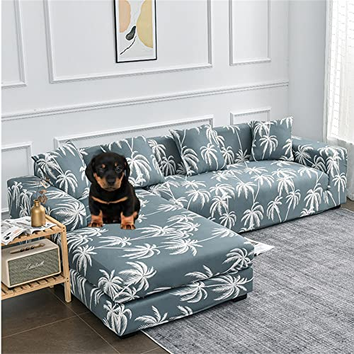 BOYH Sofabezug Elastische Stretch Für L Form,Ecksofa Sofa Couch Abdeckung Alles Couchbezug Abwaschbar,28 Farben(Size:4-Seater 235cm-300cm,Color:S)