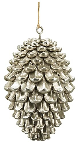ZapfenHänger Argent - Silber - Polyresin - 11,5x11,5x18 cm