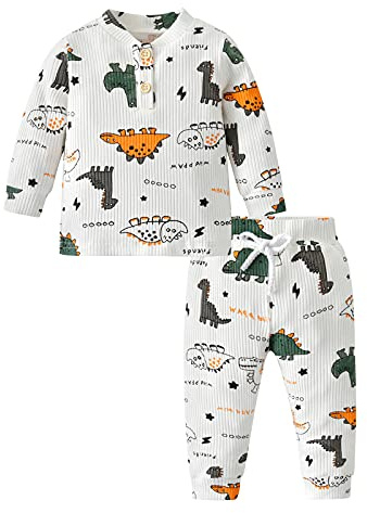 Joureker Baby Boy Clothes Infant Dinosaur Print Long Sleeve Tops + Pants Outfits Sets