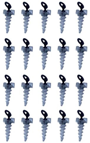 SkerKro 20pcs Carp Fishing 360 Bait Screw Boilie Screw with Rolling Swivel Terminal Tackle
