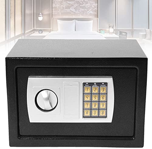 Safe Tresor Feuerfest Wasserdicht mit Schlüssel, 4.6L Geldkoffer, Elektronischer Safe mit Zifferntastatur, Hochsicherheits-Kompakttresor, für Bargeld Schmuck Papiere, Grau