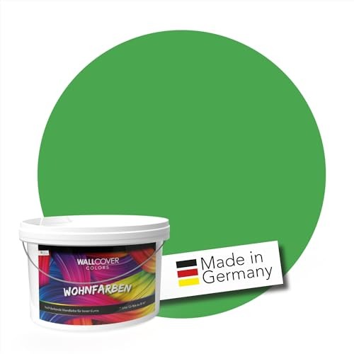 WALLCOVER Greenscreen Farbe Chroma Key hochwertige Wandfarbe für Innen | Grün | 1L für 8m² | Matt Green Screen für Streamer Fotostudio TV Studio Hintergrund Fotohintergrund