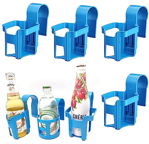 4 Stück Pool Getränkehalter, Blau Pool Getränkehalter aus Kunststoff, Schwimmbad Getränkehalter Aufbewahrungskorb Flaschenhalter Bier Pool Zubehör für Pool Aufstellpool Schwimmbecken(Blau)