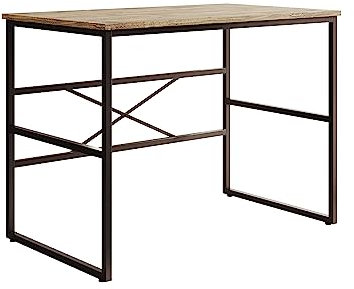 MB Muebles Bonitos, Escritorio Industrial Factory M1 para Ordenador o Estudio, Estructura Metálica, Color Pino Atlántico y Negro, Ancho 100 cm