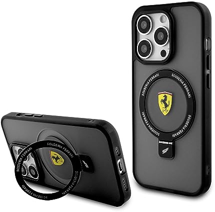 Ferrari FEHMP15LUSCAK Hülle für iPhone 15 Pro 6.1 Schwarz hardcase Ring Stand 2023 Collection