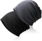 Slouch Beanie Hat,Soft Baggy Beanie Hat and Cotton Jersey Skull Cap Winter Unisex Headwear for Men Women (Black+Grey)