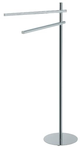GEDY | Piantana Portasalviette Circe in Acciaio Inox e Metallo, Porta Asciugamani Bagno da Terra, Cromato 79,8x25x45,3cm