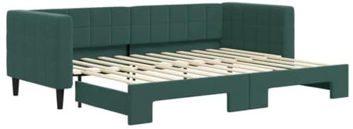 vidaXL Tagesbett Ausziehbar Dunkelgrün 80x200 cm Samt