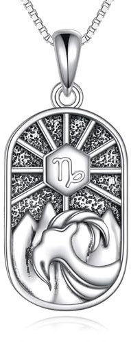 YAFEINI Sternzeichen Steinbock Kette Damen 925 Sterling Silber Konstellation Anhänger Halskette Schmuck Geschenk Astrologie Horoskop