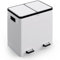 KLARSTEIN Grama 40 Cubo de basura Cocina - 40L con 2 cubos extraíbles de 20L, pedal y cierre suave, diseño retro, papelera cocina para basura reciclaje
