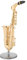Miniatur Altsaxophon Modell Musikinstrumente Saxofon Nachbildung mit Ständer und Koffer Vergoldete Instrumentenmodell Ornamente