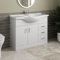 Affine® 1050mm Vanity Unit Basin Sink Bathroom Storage Cabinet Cupboard Freestanding, Single Tap Hole Ceramic Wash Basins, Soft Close Doors & Drawers, White Gloss