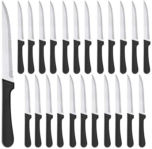Couteaux à steak 24 pieces acier inox 22 cm lame 12 cm lave-vaisselle couteau a steak couteau steak couteau viande couteau a viande