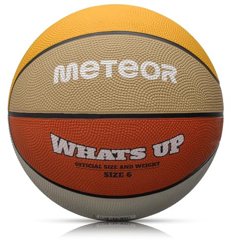 meteor Whats UP Kinder Basketball Größe #1#3#4#5#6#7 ideal auf die Jugend Kinderhände von 4-8 Jährigen abgestimmt idealer Basketball für Ausbildung weicher Mini Basketball
