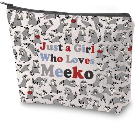 ZJXHPO Meeko Kosmetiktasche Just A Gil Who Loves Meeko Racoon Make-up-Tasche mit Reißverschluss, Cartoon-Waschbär, Meeko-Liebhaber, Geschenk, Meeko, Nein