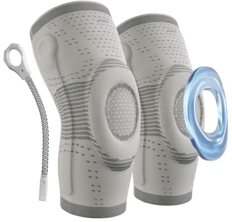AOFIT Kniebandage Männer Damen, Knieschoner mit Seitenstabilisatoren und Patella Gel Pad, Schmerzlinderung,Bandage Knie Kniestützer für Laufen, Sport, ACL, Arthritis, Meniskusriss S