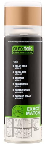 AutoTek Professional Exact Match Car Spray Paint, Ford Solar Gold Metallic Aerosol Spray, 300 ml