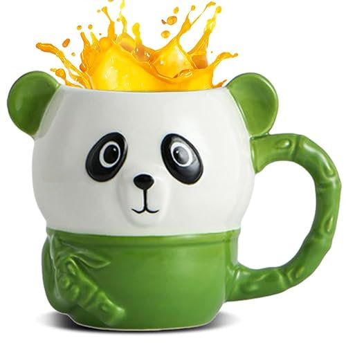 ZONSUSE Tazza Panda personalizzata,Tazza da Caffè Panda,Tazza Grande Colazione,Tazza con Animali 3D,con Manico Forma di Bambù,Iidee Regalo per Uomini Donna Bambino Amante dei Panda 550ml (Panda)