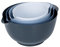 BoxedHome Mixing Bowl Set Rührschüssel Set Kunststoff Salatschüssel rutschfest stapelbar Servierschalen für Küche Rührschüssel-Set 4-teiliges Dunst Blau Wiederverwendbare Rührschüssel