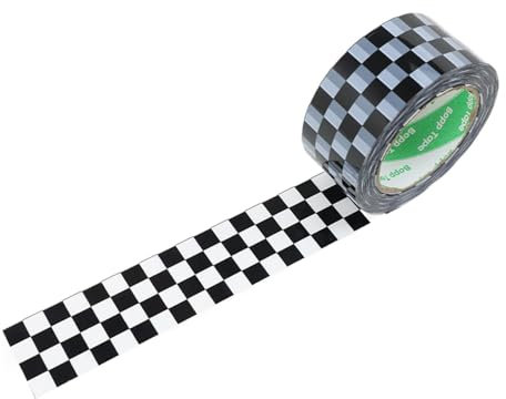 Fenteer Dickeres, verschleißfestes Packband, Mehrzweck-Hochleistungs-Versandband, zum Verschließen von Kartons zu Hause und beim Umzug ins Lager, schwarz weiß kariert