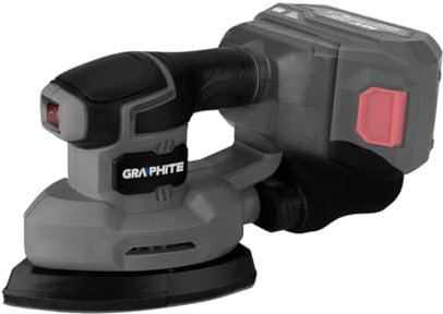 GRAPHITE Professional Exzenterschleifer Delta 140 x 140 x 80 mm (inkl. Staubbox, Schleifteller) Exzenterschleifer 18V - Drehzahl 13.000 min - Ohne Akku und Ladegerät
