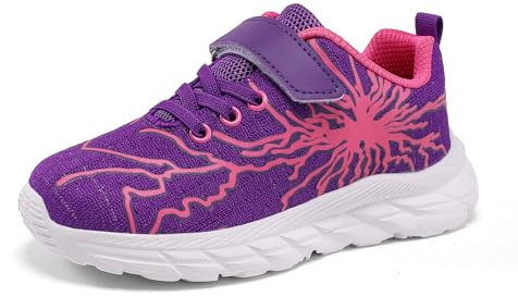 Qciplr Scarpe Bambino Sneakers Ragazze Ragazzi Scarpe da Ginnastica Bambini Ginnastica Tennis Leggero Scarpe Sportive Interno Corsa Bambini Viola 36EU