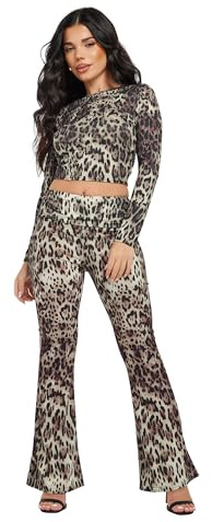 PixieGirl Petite Natural Brown Leopard Print Crop Top Petite