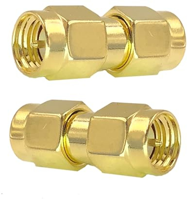 SPTSSWET SMA Male to SMA Male Adapter RF Coax Connector Coax Jack Connector for WiFi Antenna Router Radio Video Mobile 2 PCS