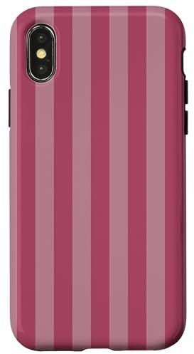 Vertical Stripes Light Pink on Pink Minimal Aesthetic Cute Case for iPhone X/XS