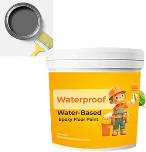COLZYTLI Wasserfeste Epoxid-Bodenfarbe auf Wasserbasis, 300 g, schnelltrocknende Bodenfarbe, Garagenbodenfarbe, rutschfeste Betonbodenfarbe für Innen- und Außenflächen