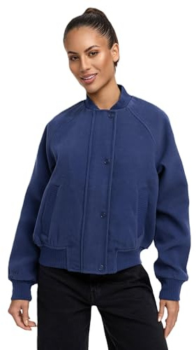 MARIKOO Damen Jacke (XS-XXL) - Übergangsjacke im College Bomber Jacken Style, mit Rippenbündchen, Warme Jacke Frauen - N054