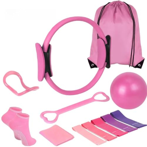 INLANDSIS Yoga-Pilates-Kreis 13-teiliges Set, Pilates-Ring-Set, Fitness-Set für Heimtraining, Komplettes Yoga-Zubehör mit Aufbewahrungstasche für einfache Aufbewahrung