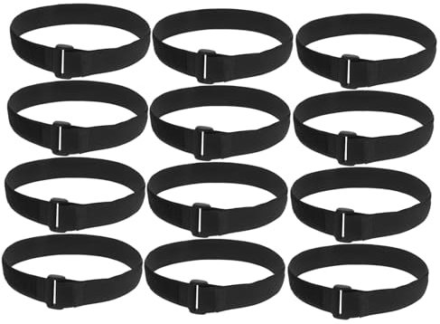 DINHEAROM 12 Stück Yogamattengurte Band für Yogamatten Krawatten für Yogamatten Mattenband Yogabänder für Matten gerollt hält Ihre Matte fest Gurt für Yogamatte Nylon Black