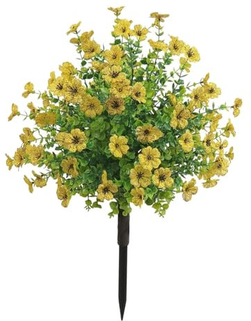 Alberi artificiali in legno di bosso con fiori per piante da esterno con terra arbusti verdi finti piante finte per porta d'ingresso, giardino, cortile, portico, patio, decorazione fiori di gelsomino