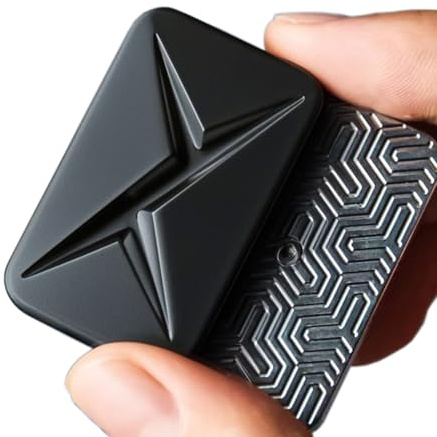 Buffcy Lightning Infinite Fidget Slider, Fidget Hand Spinners (Black) | Magnetic Metal Haptic Clicker EDC Gadgets Toys, Fidget Toys for Adults and Teens for Anxiety/ADHD/Stress Relief