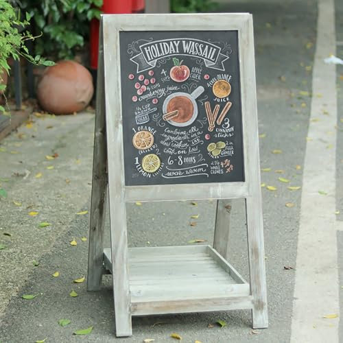PQXQZ Porte Menu Restaurant Exterieur en a avec Panneau D'affichage Effaçable Tableau Noir Vintage pour Trottoir Porte Affiche sur Pied Extérieur et Intérieur pour Restaurant Café Hôtel