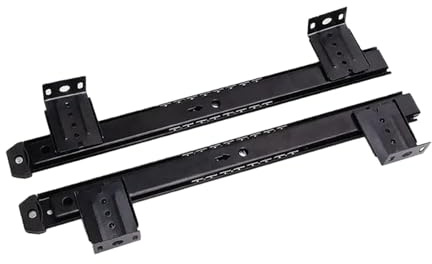 Under Desk Slider Track for Cabinet Pull Out Keyboard Drawer Tray Slide Rail Black 35.8-58.4 cm