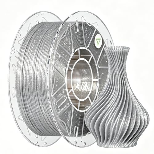 Creality Hyper PLA RFID Stardust Filament for 3D Printers, 1.75mm Filament Galaxy-Like Sparkle 1kg/(2.2lb) with Starry & Smooth Surface, Effortless Printing Fits Most 3D Printers(Grey)