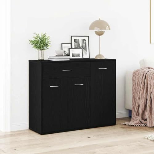 vidaXL Sideboard Black Oak 88x30x70 cm Engineered Wood, storage cabinet, sideboard cabinet, hallway cabinet, buffet, kitchen storage cabinet