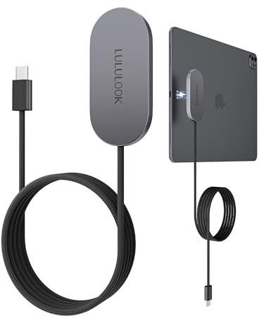 LULULOOK Magnetic Wireless Charger for iPad Pro 11 M4/M5, 35W Aluminum Alloy Charger Fast Charing for iPad Pro 11 inch M5 with 6.5ft USB-C Cable