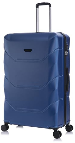 Rocklands® Extra Large Suitcase 32 Inch Hard Shell Thick ABS with TSA Lock 4 Dual Spinner Wheels Lightweight Luggage Durable Travel Trolley Case, Navy Blue