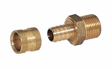 COMAP Raccord PER à glissement - Droit - Diamètre ⌀16x1,5 mm - Mâle fixe 3/4 (20x27) - Pexy pour Tubes PER - 4273