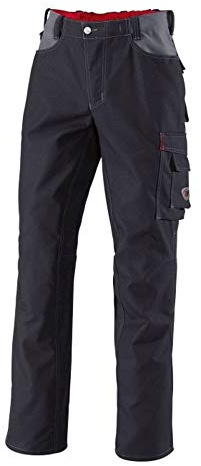 BP Workwear 1788-555-32 Arbeitshose - Gummizug im Rücken - Bundfalten - Normale Passform - Größe: 54l - Farbe: schwarz/dunkelgrau