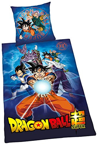 Herding DRAGONBALL SUPER Bettwäsche-Set, Bettbezug 135 x 200cm, Kopfkissenbezug 80 x 80cm, Baumwolle/Renforcé