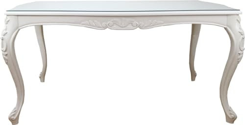 Casa Padrino Barock Luxus Esstisch Weiss 160 x 100 cm - Hotel, Restaurant Möbel - Made in Italy