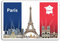 2 x 10 cm Paris Frankreich Vinyl Aufkleber - Flaggen-Reise-Aufkleber Laptop Gepäck # 17968 (10 cm breit)