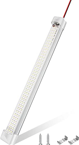 Afaneep Lámpara de luces LED de 12 V, 108 luces LED para interior de coche con interruptor, luz de emergencia de 12 V para autocaravana, furgoneta, autobús, barco, caravana, cocina, baño, bar, camión