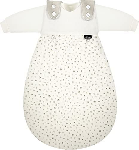 Alvi Baby-Mäxchen 3-teilig Baumwolle Baby Schlafsack Set, 2.5 TOG, Sommer- und Winterschlafsack, mitwachsendes Schlafsystem aus Baumwolle Aqua Dots - Beige