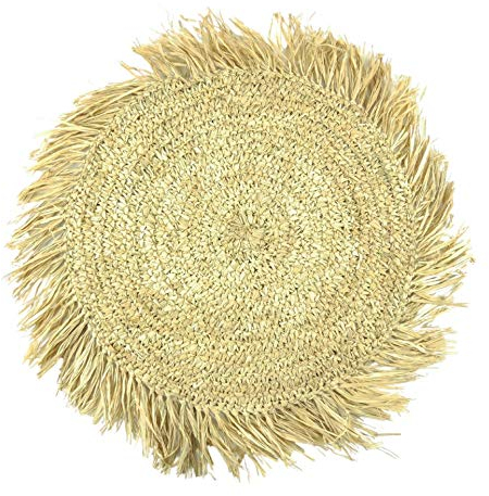Tischset/Wanddekoration, rund, aus natürlichem Bast, Durchmesser 55 cm