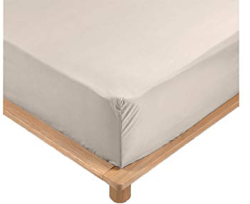 Spannbetttuch Perkal 100% Baumwolle - 10 90 X 190cm - 140 X 190cm - 160 X 200cm - 180 X 200cm - Kappe 30cm (Hellbraun, 180 x 200 cm)